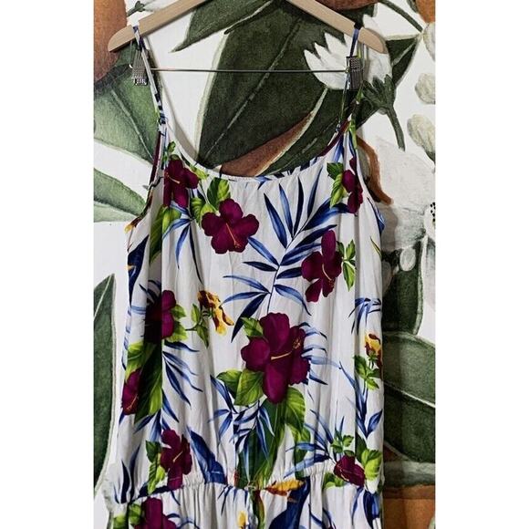 Tommy Bahama Large Oasis Breezy Jumpsuit Topical Hawaiian Drawstring Waist - Picture 2 of 6